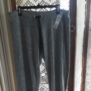 WOMENS CALVN KLEIN SWEATPANTS GRAY SOFT SIZE 1X ELASTIC LEG BOTTOM COMFORT WAIST